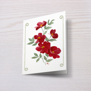 Red anemone greeting card